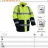 Kurtka ostrzegawcza ocieplana przeciwdeszczowa HI-VIS VWJK05